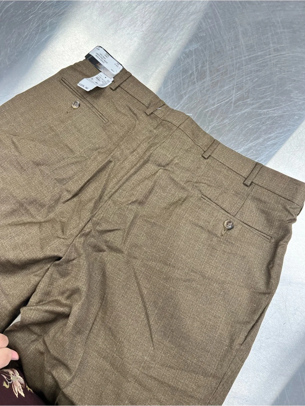 Joseph Fancy Weave 100% Wool Jos. A. Bank Brown Pleated Dress Pants Mens 38 Reg